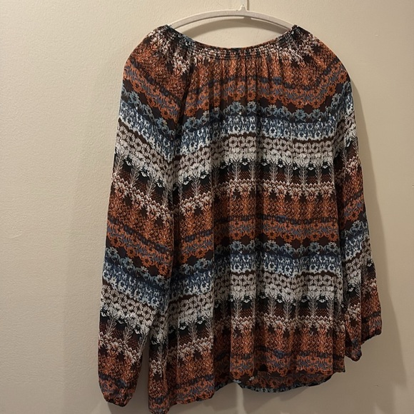 Garnet Hill Women's Multicolor Patterned top - large - 100% silk - Picture 4 of 6